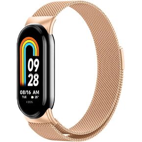 Metal Band Compatible with Xiaomi Mi Band 8 Replacement Bands Wonme Men, Stainless Steel Mesh Loop Adjustable Wristband Replacement Strap for Xiaomi Mi Band 8