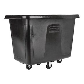 Rubbermaid Commercial Box Cart, 12 Cubic Feet, Black, Cleaning Cart for Waste Collection, Laundry Transportation and Collection, Durable Cleaning Cart