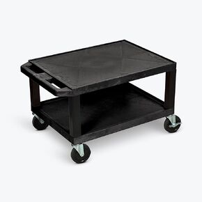 289-WT16 16"H AV Cart - Two Shelves - Black Legs