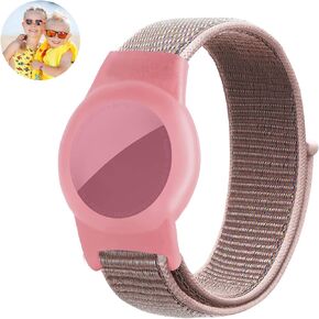 Bracelet for Apple AirTag Case, Nylon Air tag Bracelet for Kids Compatible with Apple Air tag, Anti Lost GPS Trackers Case Cover Elastic Watch Band for Toddlers Girls Boys Elders