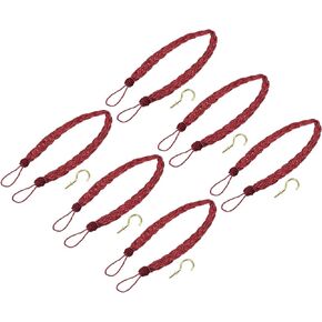 uxcell 2Pcs Curtain Tiebacks, 58cm/23 Braided Drapery Holdback Holder Decorative Rope Tie Back with 2 Metal Hooks, Black