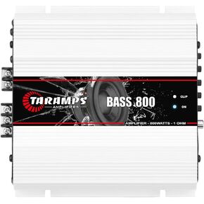 Taramps Bass 800 Amplifier 1 Ohm 800 Watts RMS, 1 Channel Full Range Car Audio, Monoblock, LED Indicator, Level Control, Class D, Crossover, Small amp