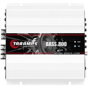 Taramps Bass 800 Amplifier 2 Ohms 800 Watts RMS, 1 Channel Full Range Car Audio, Monoblock, LED Indicator Level Control, Class D, Crossover, Small amp