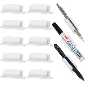 Pen Holder Set of 10, Adhesive Silicone Pen Holder for Desk, Office Desk Accessories and Teacher Supplies, Pencil Holder, Marker Holder, Multicolor (10 pack)