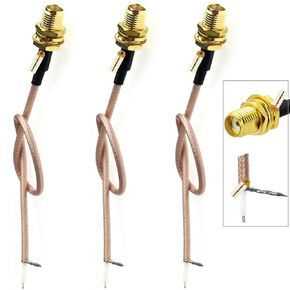 SMA-Female to Pigtail Antenna Extension Cable- RG316 Coaxial Cable Connector Antenna Adapter,Pack of 3, Length 20Centimetre/8'