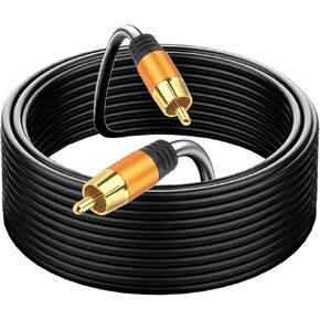 كابل صوت محوري رقمي بطول 25 قدم، 1RCA ذكر إلى 1RCA كابل مضخم صوت ذكر RCA كابل فيديو لمضخم الصوت، المسرح المنزلي، كاميرا وقوف السيارات للرؤية الخلفية لمضخم الصوت والفيديو/الصوت