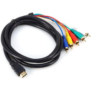 Zerone 5Ft / 1.5m HDMI to RCA Cable, HD 1080P HDMI Male to 3 RCA AV Audio Video Converter Cable Cord Adapter for Tv, Video & Home Audio