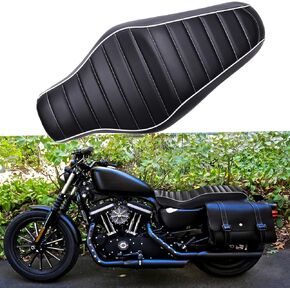 DREAMIZER Motorcycle Driver Passenger Seat 2 Up Compatible with Sportster Iron 883 1200 Chopper Bobber Cafe Racer Custom - Brown，Crocodile