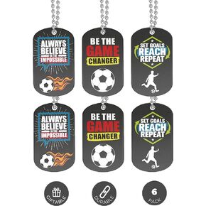 Inkstone Soccer Motivational Dog Tag Necklaces Gifts Uniform Accessories Sports Prizes Awards