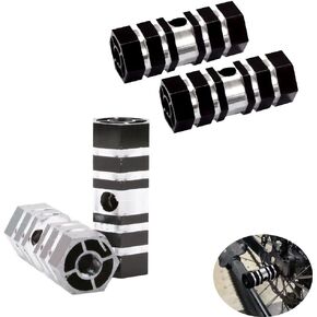 4 Pack Bike Pegs Bicycle Rear Footrest Pedals Mini 6CM/2.36'' Axle Anti-Skid Aluminum Feet Rest Stands for BMX Mountain Bike Kids Rear Seat Cycling Fit 9MM/ 3/8 Inch Axis