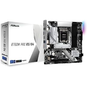ASRock B760M Pro RS/D4 Motherboard, Compatible with Intel 12th and 13th Generation CPU (LGA1700), B760 Chipset, DDR4 Micro ATX Motherboard