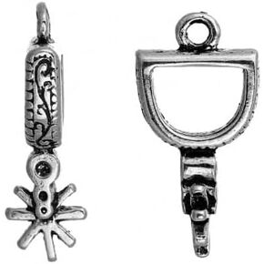Cowboy Boot Spurs Charms 23mm Western Cowgirl Pendants For Jewelry Making SC0090573