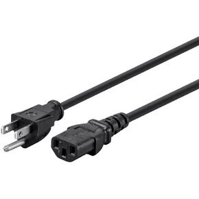 Monoprice Power Cord - NEMA 5-15P to IEC 60320 C13, 16AWG, 13A/1625W, 125V, 3-Prong, 2ft, Black, 6-Pack