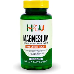 Magnesium Bone & Muscle Health Dietary Supplement Tablets, Dietary Supplement Vegetarian Formula, No Gluten, Sugar, Lactose, Artificial Colors or Flavors, 250 mg, 100 Count