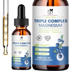 Magnesium Glycinate 500mg, Magnesium taurate, Magnesium Malate, High Absorption Magnesium Triple Complex Supplement, Chelated Magnesium Liquid Drops for Heart, Muscle, Sleep | 2 FI.OZ in Kuwait