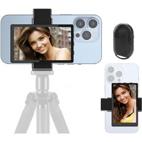 Phone Vlog Selfie Monitor Screen, Magnetic Phone Holder Clip Mount, Using Rear Camera for Selfie Vlog Live Stream TikTok, Instagram, YouTube, iPhone Compatible(Remote for iPhone Included) in Saudi Arabia