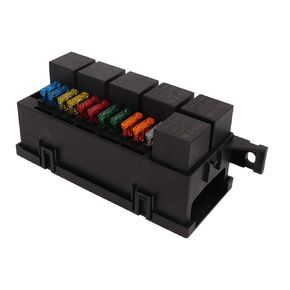 12V Fuse Relay Box, 6 Relay 11 ATC ATO 52 Crimp Terminals Universal Waterproof Fuse and Relay Box Kit with Z Bracket Design, Fuse Block for Automotive Car Truck Marine Boat RV Trailer