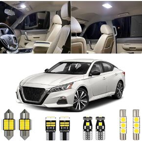 11 Piece 6000K White Altima Interior LED Light Kit Package Replacement for Nissan Altima 2013 2014 2015 2016 2017 2018 2019 2020 2021, with Placement Diagram and Install Tool