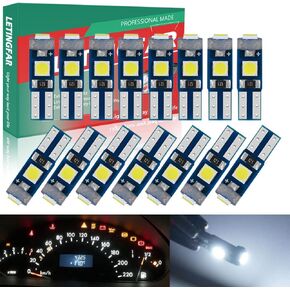 T5 Led Bulbs Dashboard Light Warm White T5 74 2721 37 Wedge Led Bulb Replacement Interior Gauge Cluster Dashboard Instrument Panel Speedo Indicators AC Lights, Plug and Play, Pack of 15