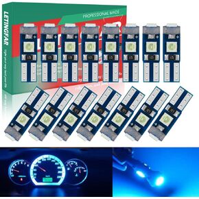 T5 لمبات LED لوحة القيادة ضوء أبيض دافئ T5 74 2721 37 إسفين LED لمبة بديلة للمقياس الداخلي لوحة أجهزة القياس لوحة أجهزة القياس مؤشرات سبيدو أضواء التيار المتردد، التوصيل والتشغيل، حزمة من 15