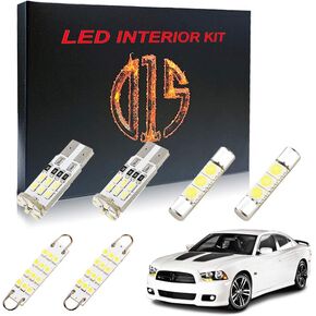 LED Interior Light Kit for Dodge Charger Chrysler 300 2011-2019 6000k White Map Dome Visor Door Trunk License Plate Bulbs (16 Pieces)