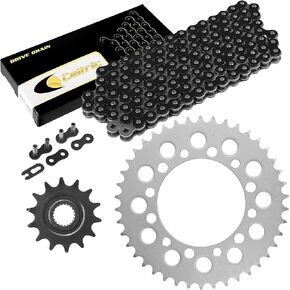 Caltric Black Drive Chain And Sprockets Kit Compatible with Honda Trx200 Fourtrax 200 2X4 1990-1997