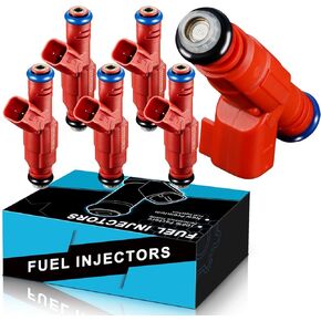 Fuel Injectors 0280156161 For:-Jeep Cherokee Grand Cherokee Liberty Wrangler For:-Dodge Dakota Ram 1500 Van/2500 Van, For:-Ford Escape Mustang Windstar For:-Mercury Mariner, 1999-2004 (6Pcs)