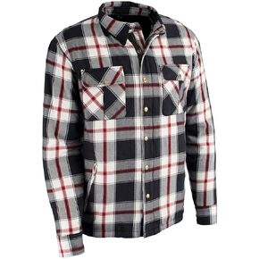 Milwaukee Leather MPM1635 Men's Plaid Flannel Biker Shirt with CE Approved Armor - Reinforced w/Aramid Fiber