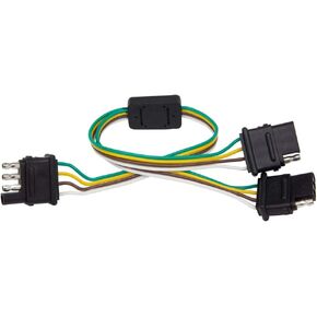LEDGlow Truck Flat 4 Pin Y-Splitter Adapter Trailer Harness - Powers Both Tailgate LED Light Bars & Trailer Lights