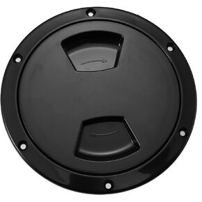 X AUTOHAUX 5 Inch Boat Inspection Deck Plate Hatch Marine Round Inspection Hatch Deck Plate with Detachable Cover Water Tight for Outdoor Installations Black