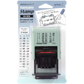 Midori 35456006 Rotating Stamp, Date, Stationery Pattern