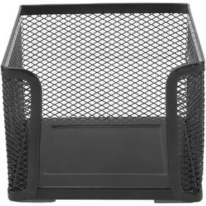 Mesh Desk Organizer, Office Supplies Caddy Sticky Note Card Storage Boxes Metal Mesh Storage Basket Container Home, Office, School, Workshop, Kitchen, 4x4x3 inch, Black