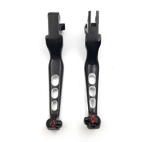 HTTMT- Black Smooth Shorty Wide Blade Brake Levers Compatible with 96-03 XL 96-Later Dyna 96-14 Softail 45075-07, 45459-07 [P/N: MT241-020ST-BK]