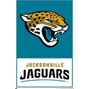 Trends International NFL Jacksonville Jaguars - Logo 21 Wall Poster, 14.72" x 22.37", Barnwood Framed Version