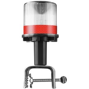 Solar Strobe Warning Light 360 Degree - Super Bright Waterproof IP48 for Construction Traffic Dock Marine Wireless - Constant On or Flashing (Red)