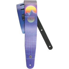 D'Addario Accessories Guitar Strap - Printed Leather Guitar Strap, Sunset