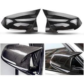 Door Rearview Mirror Cover Cap Carbon Fiber Replacement for BMW F20 F22 F30 F31 F32 F33 F36 F87 M2 X1 E84 328330i 335i 428i 435i - 2PCS (Carbon Fiber)