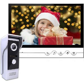 Wired Video Doorbell Intercom System, 9 Inches Monitor Video Doorbell Door Phone Kits with HD Camera Support Unlock, Monitoring, Dual-way Intercom for Villa Home Office Apartment