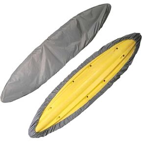 NKTM 600D Kayak Canoe Cover, Waterproof Heavy Duty UV Resistant Kayak Covers for Storage, 10.2-11. 5Ft Full Coverage for Indoor & Outdoor (Silvery)