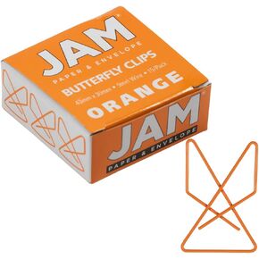مشابك فراشة ملونة من JAM PAPER - مشابك ورق فضية - 20/عبوة