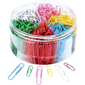 450 PCS Colored Paper Clips Assorted Sizes, Small & Large (1.1 inch & 2 inch) Paperclips, Durable and Rustproof Coated Large Paper Clips for Paperwork, Ideal for Home, School and Office Use