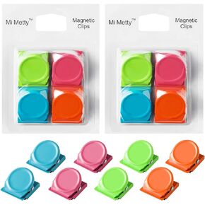 Magnetic Clips, 32pcs Magnetic Metal Clips, Refrigerator Whiteboard Wall Magnetic Memo Note Clip,Colored Magnetic Metal Clips for Clipping Photos,Pictures