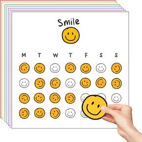 Pack of 12 Months Reward Chart Smile Stickers for Kids and Incentive Board to Motivate Toddler, Kid, Teen, Teacher for Behavior Potty Chore Homework Routine Awards Decals in Kuwait