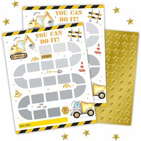 Excavator Reward Chart, Construction Incentive Chart, Positive Behavior Chart, Chore Charts Homework Assignments, Attendance, Teaching Or Family Using, Golden Star Stickers Included-CHART-A08