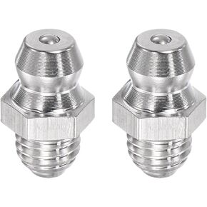uxcell 2Pcs Stainless Steel Straight Grease Fitting 1/4-28 Inch Thread Hydraulic Grease Fitting Accessories