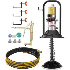 VEVOR Grease Pump, 3 Gallon Air Grease Pump with 13 ft High Pressure Hose and Grease Gun, 12L Pneumatic Grease Pump with Wheels, Portable Lubrication Grease Pump