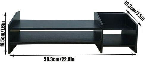 Monitor Riser, 2-Tier Wooden Monitor Riser Bracket, Multifunctional Desktop Organizer 22.9X7.5X7.6 in, Multidimensional Space, Monitor Stand Riser With Its Own Small Locker, Heightened Storage 2-in-1. in Kuwait