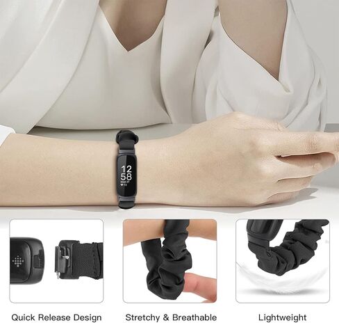 عبوتان متوافقتان مع 3 أساور من فيتبيت إنسباير للنساء والرجال والأطفال، حزام سكرانشي قابل للتمدد لطيف ومطاط رياضي بديل من القماش من أجل فيتبت إنسباير 3 أربطة، صغير in Kuwait