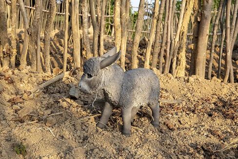 Standing Grey Donkey Looking Right Statue, Brown in Kuwait