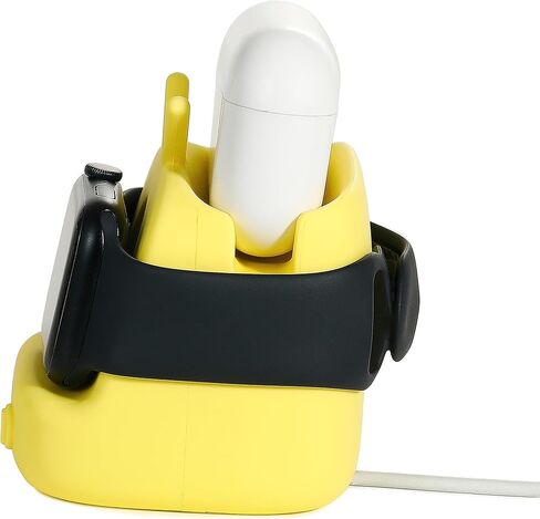 حامل HECCEI لشاحن ساعة Apple iWatch حامل شاحن لساعة Apple 9/Ultra/8/SE2/7/6/SE/5/4/3/2/1، لـ AirPods 1/2/3/Pro & iPhone Stand يدعم وضع Nightstand باللون الأسود in Kuwait